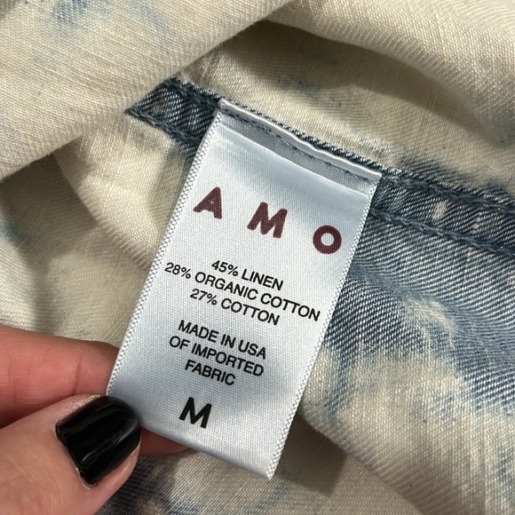 AMO linen blend boxy shirt size M - Picture 9 of 9